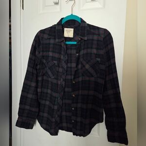 Abercrombie & Fitch Dark Plaid Shirt Size S